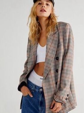 Free People Ashby Plaid Blazer